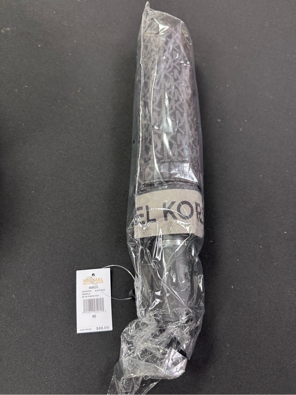 Michael Kors Black MK Logo Compact Umbrella - Picture 2 of 2